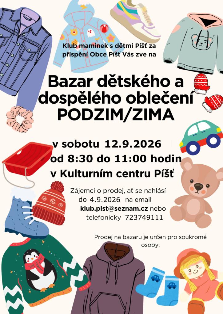 Bazar dětského a dospělého oblečení podzim/zima 